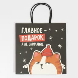 Пакет подарочный новогодний «Счастье», 22×22×11 см