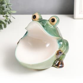 Фигурка - подставка для мелочей керамика «Лягушка», 15×14×17.5 см