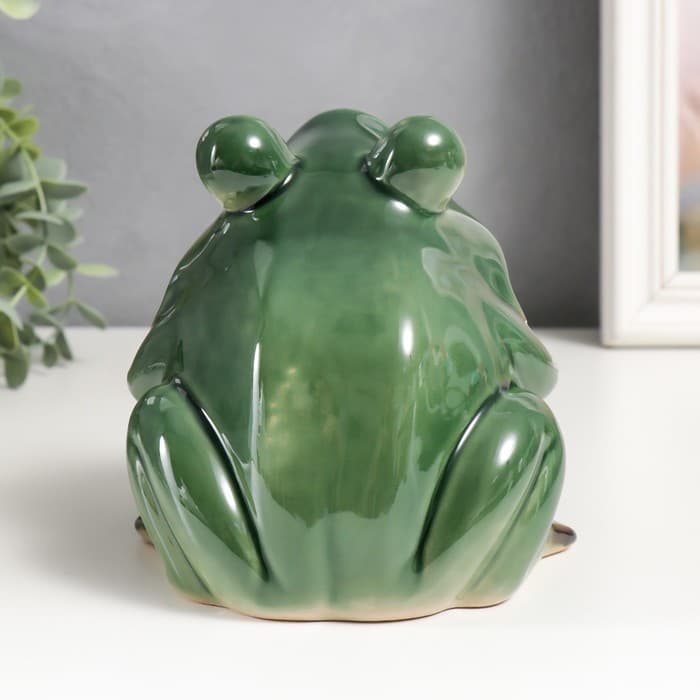 Фигурка - подставка для мелочей керамика «Лягушка», 15×14×17.5 см