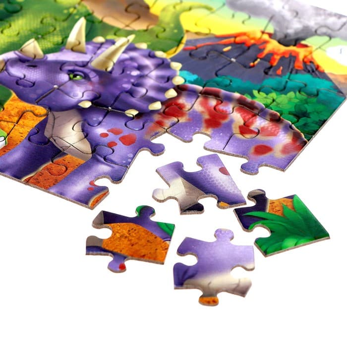 Термостакан детский «Мир динозавров», с вставкой, 350 мл + пазл 54 элемента