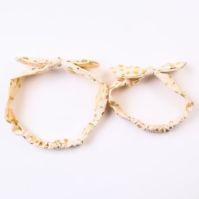 Повязка на голову для мамы и дочки Крошка Я «Family look» 2 шт., бежевый