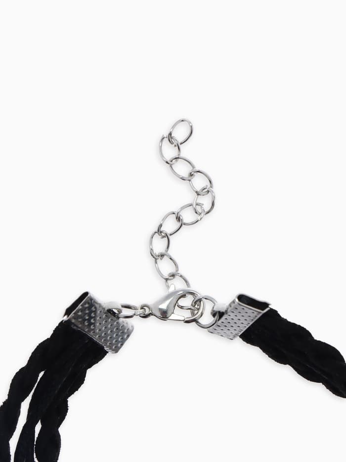 Браслет кожаный «Пентаграмма. Защита», L=17 см, чёрный в серебре