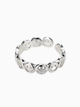 Кольцо «Тренд» смайлики, цвет серебро, безразмерное