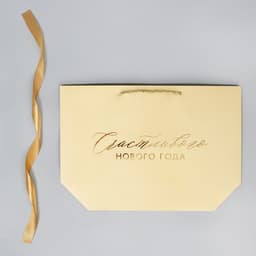 Пакет подарочный новогодний «Счастливого Нового года», 26×25×11 см