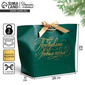 Пакет подарочный новогодний My congratters, 26×25×11 см