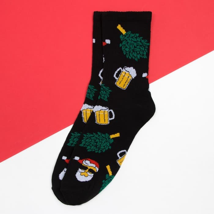 Носки новогодние мужские KAFTAN «Банька НГ», размер 41-44 (27-29 см), чёрные