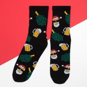 Носки новогодние мужские KAFTAN «Банька НГ», размер 41-44 (27-29 см), чёрные