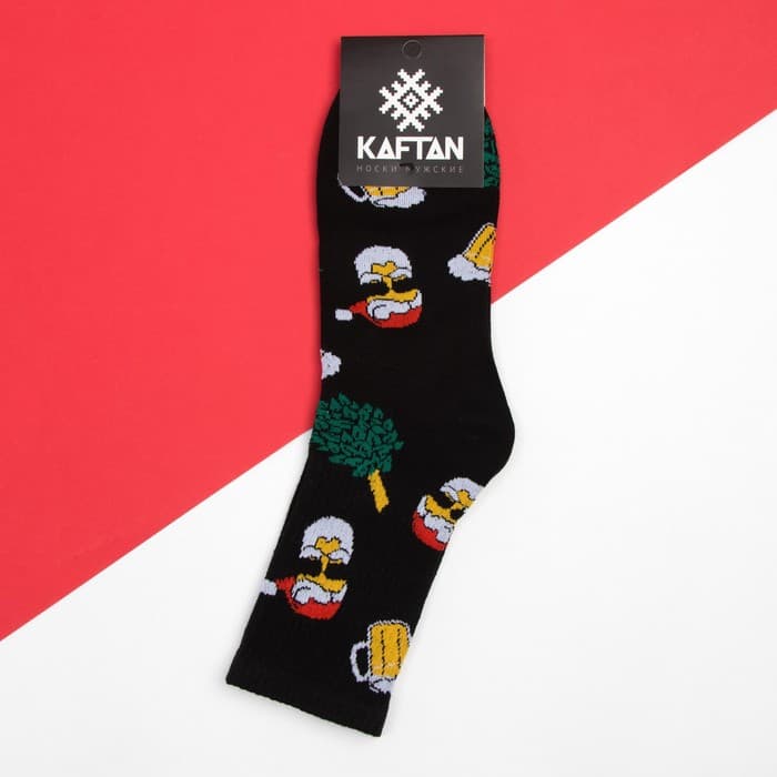 Носки новогодние мужские KAFTAN «Банька НГ», размер 41-44 (27-29 см), чёрные