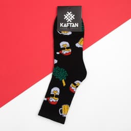 Носки новогодние мужские KAFTAN «Банька НГ», размер 41-44 (27-29 см), чёрные