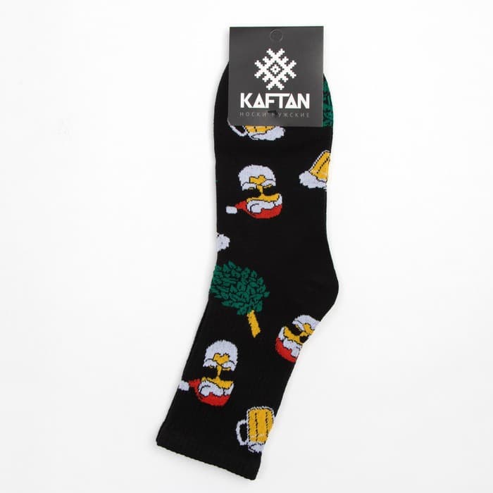 Носки новогодние мужские KAFTAN «Банька НГ», размер 41-44 (27-29 см), чёрные