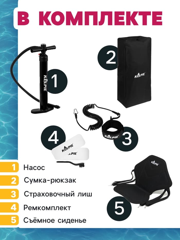 Сапборд надувной универсальный KELPIE, 10.4" 315×80×15 см