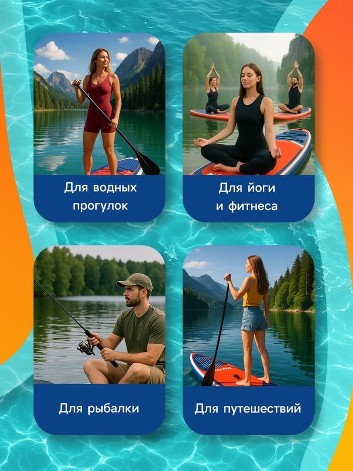 Сапборд надувной универсальный KELPIE, 10.8" 323×80×15 см