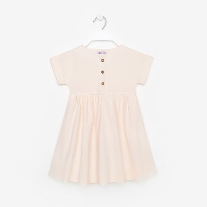 Платье для девочки MINAKU: Cotton Collection цвет бежевый, рост 122