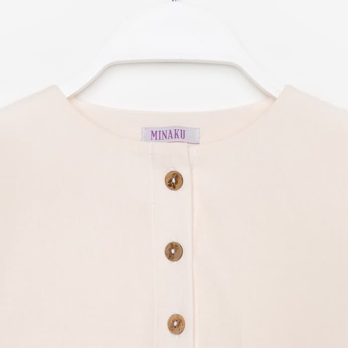 Платье для девочки MINAKU: Cotton Collection цвет бежевый, рост 122