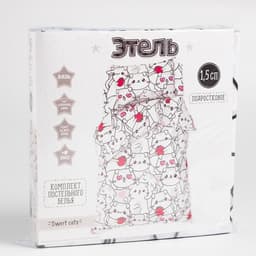 Постельное бельё 1.5-спальное «Этель» Sweet cats, бязь