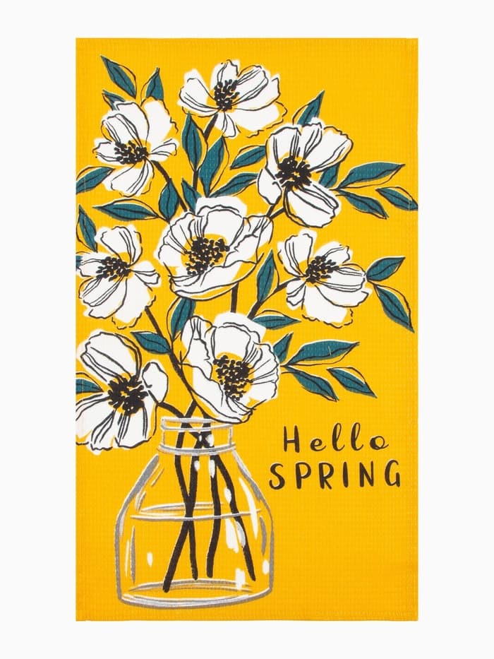Набор кухонных полотенец «Доляна» Hello spring, 35×60 см -4 шт., 100% хлопок, вафля 160 г/м²