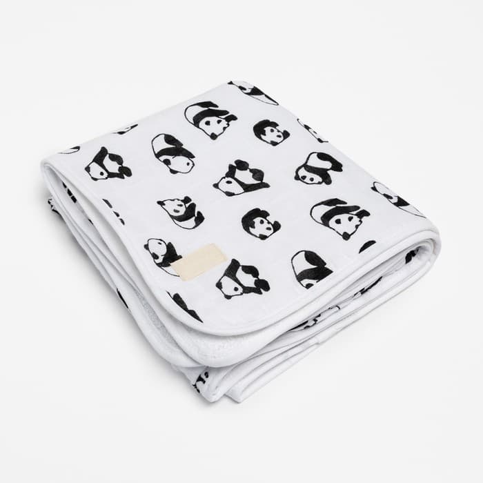 Полотенце детское «Панды» 50×90 см, 100% хл, муслин 105 г/м², махра 300 г/м²