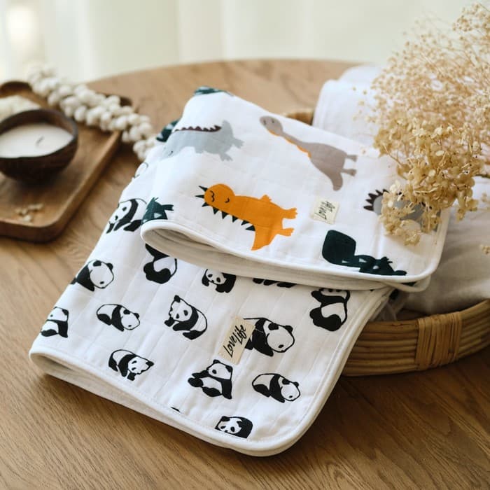 Полотенце детское «Панды» 50×90 см, 100% хл, муслин 105 г/м², махра 300 г/м²