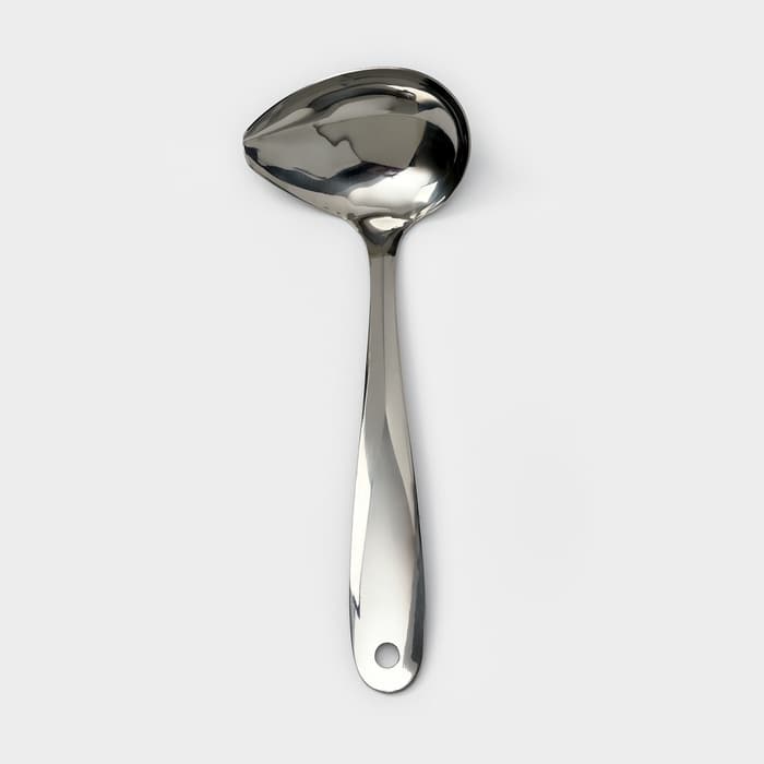 Ложка для соуса из нержавеющей стали Доляна Everyday, 50 мл, 26.5×10 см, толщина 3 мм, серебристая