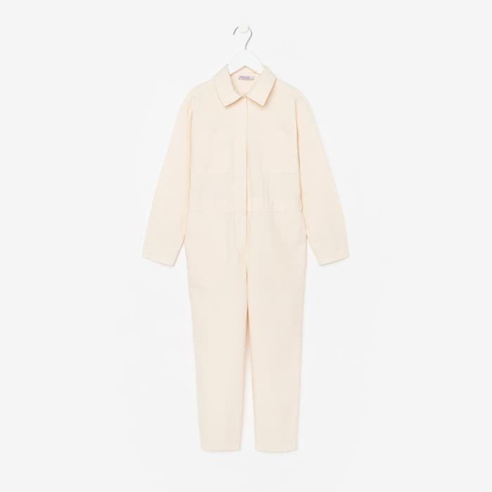 Комбинезон для девочки MINAKU: Casual collection KIDS, бежевый, рост 128 см