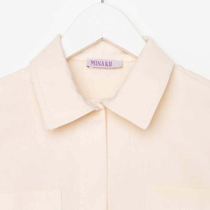 Комбинезон для девочки MINAKU: Casual collection KIDS, бежевый, рост 128 см