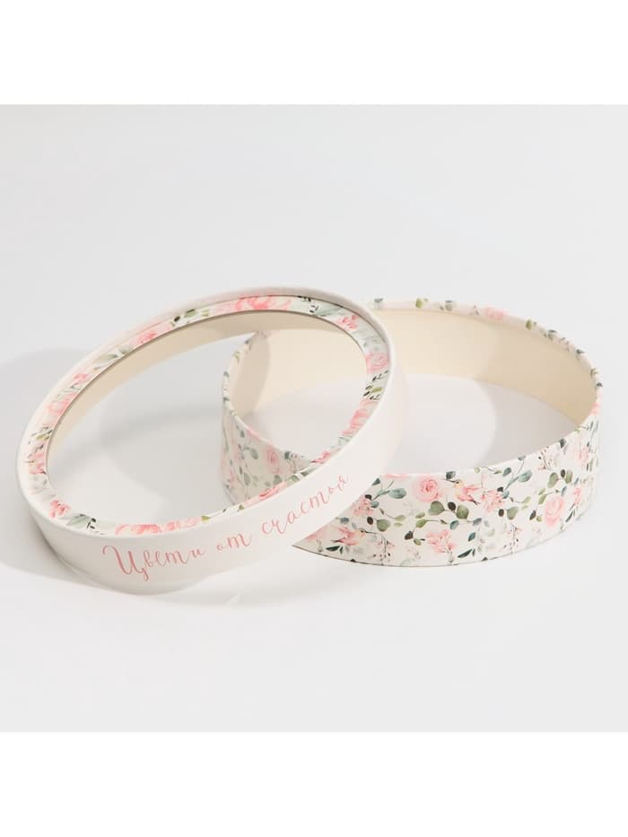 Коробка для макарун, кондитерская упаковка тубус с окном, «Цвети от счастья» 20×20×5 см