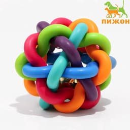 Мяч для собак «Молекула», 7 см, с бубенчиком, МИКС