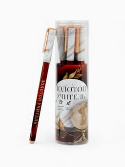 Ручка шариковая, синяя паста, 0.7 мм, пластик, софт-тач «Золотому учителю»