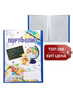 Папка-портфолио А4 Calligrata, пластиковая, с 20 вкладышами, МИКС