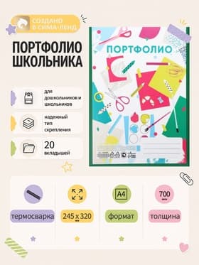 Папка-портфолио пластиковая А4, Calligrata «Лицей», 20 файлов