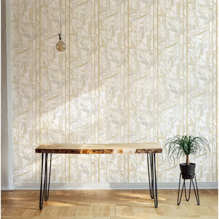 Стеновая панель ПВХ «Наттерер», 2600×250 мм, цвет белый мрамор/золотой