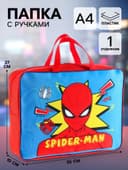 Папка с ручками текстильная А4, 350×270×100 мм, Человек-паук
