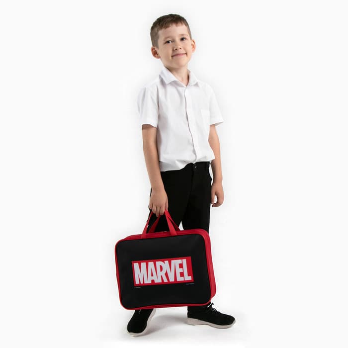 Папка с ручками текстильная А4, 35×27×10 см, «Мстители»