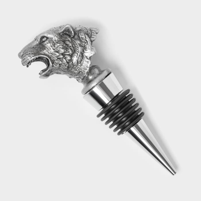 Пробка для бутылки Magistro «Тигр», 10.5 см, серебристая