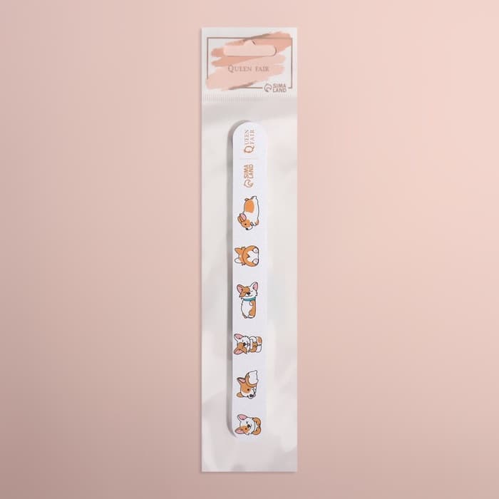 Пилка для ногтей «Корги», прямая, 180/240 грит, 18 см