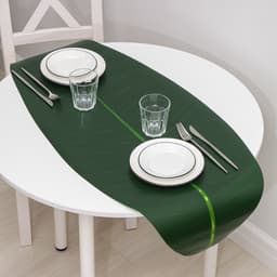 Дорожка на стол «Лист», 106×46 см, зелёная