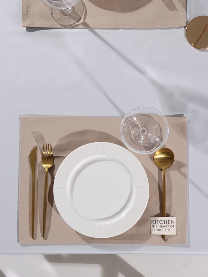 Салфетки сервировочные на стол «Этель» Kitchen, 30×40 см, набор 2 шт., 100% хлопок, саржа, бежевые