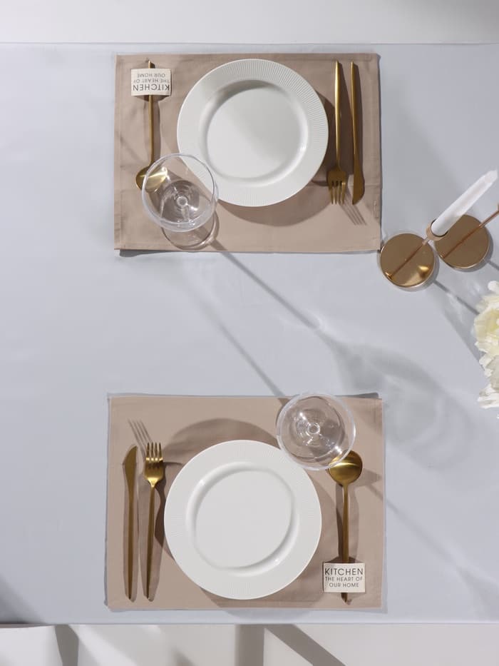 Салфетки сервировочные на стол «Этель» Kitchen, 30×40 см, набор 2 шт., 100% хлопок, саржа, бежевые
