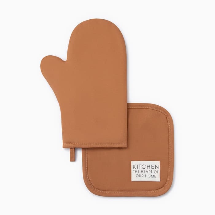 Кухонный набор «Этель» Kitchen orange: варежка-прихватка 18×29 см, прихватка 19×19 см, оранжевый