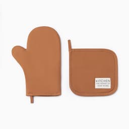 Кухонный набор «Этель» Kitchen orange: варежка-прихватка 18×29 см, прихватка 19×19 см, оранжевый