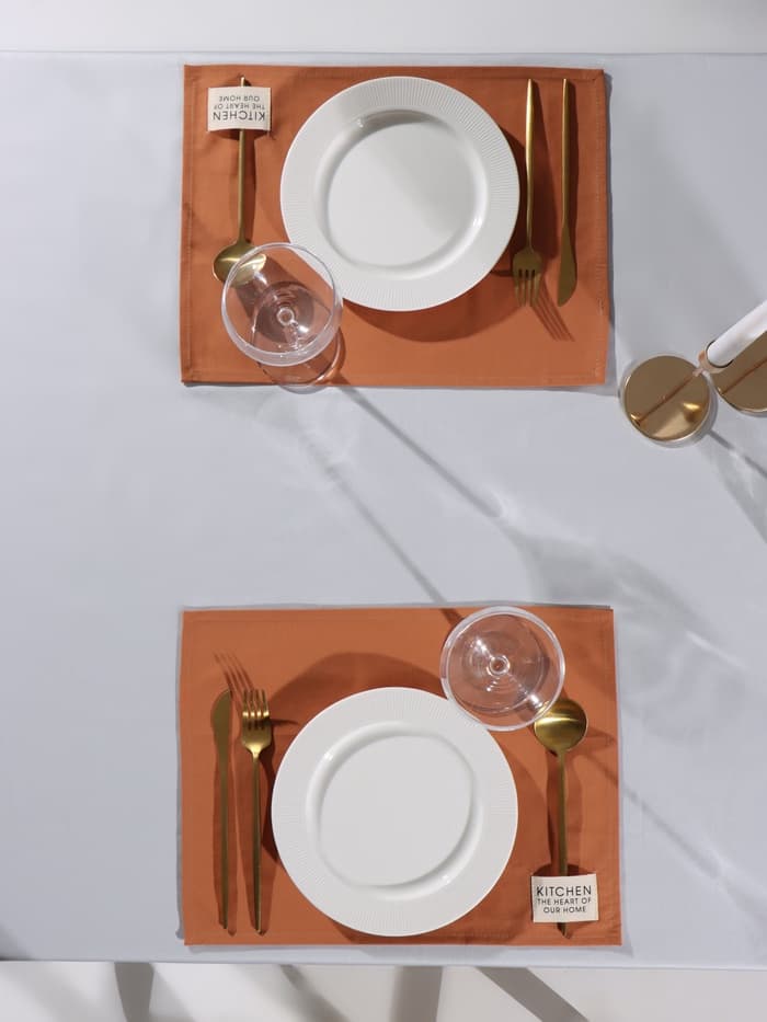 Набор салфеток «Этель» Kitchen, 30×40 см - 2 шт., 100% хлопок, саржа 220 г/м², оранжевый