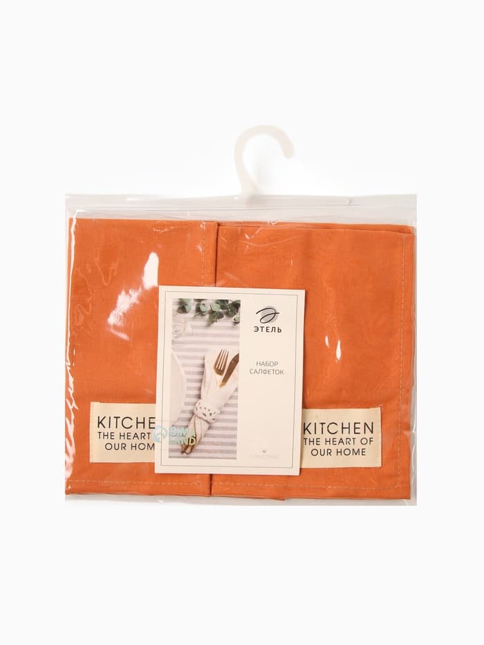 Набор салфеток «Этель» Kitchen, 30×40 см - 2 шт., 100% хлопок, саржа 220 г/м², оранжевый
