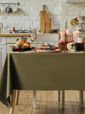 Скатерть «Этель» Kitchen 150×110 см, 100% хлопок, саржа 220 г/м², зелёная