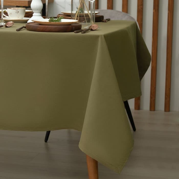 Скатерть «Этель» Kitchen 150×110 см, 100% хлопок, саржа 220 г/м², зелёная