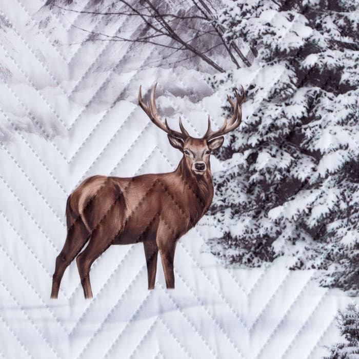 Покрывало 2-спальное «Этель» Snow forest, 180×210 см, микрофибра