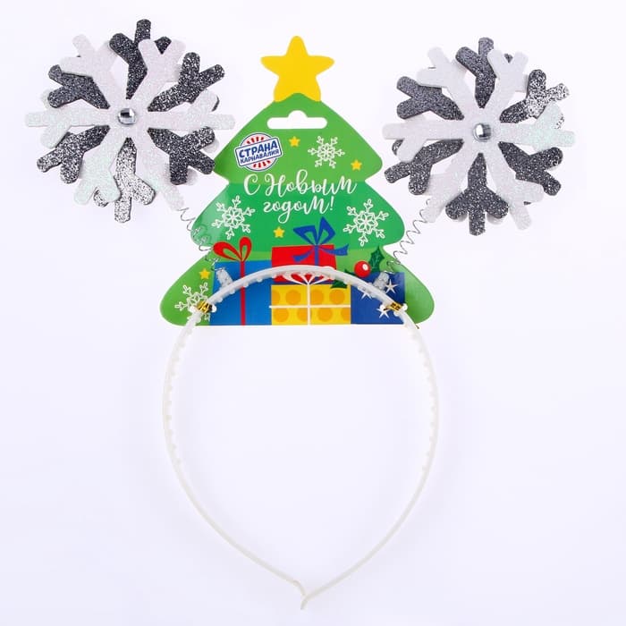 Ободок новогодний карнавальный «Снежинки»
