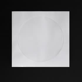 Конверт для CD/DVD дисков, 125×125 мм, d=100 мм, окно, выруб. язычок, белый