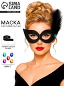 Маска карнавальная «Незнакомка» с пером МИКС