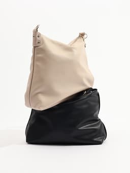 Сумка - мешок женская TEXTURA, на молнии, 32×11×32 см, бежевая