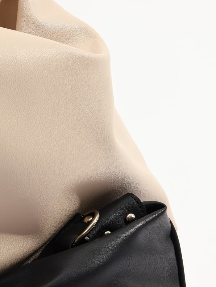 Сумка - мешок женская TEXTURA, на молнии, 32×11×32 см, бежевая